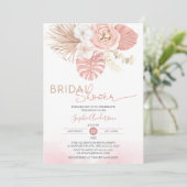 ほんのりピンクのパンパスグラス ボーホー ブライダルシャワー 招待状 (スタンド正面)