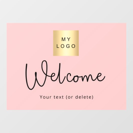 ほんのりピンクのビジネス ロゴ ウェルカム ウィンドウ ウィンドウサイン (シート)