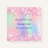 ほんのりピンクのホログラム名刺 デザイン ノートブック (正面)