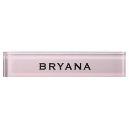 ほんのりピンクのモダンな名入れデスク デスクネームプレート