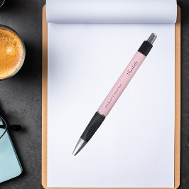 ほんのりピンクのモノグラム名前スクリプト ボールペン
