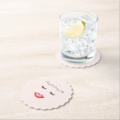 ほんのりピンクの唇とまつげの誕生日 ペーパーコースター (インサイチュ)