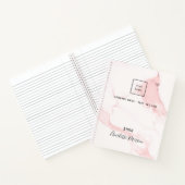 ほんのりピンクの大理石の名がエレガントなビジネスロゴ ノートブック (内部)