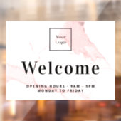 ほんのりピンクの大理石 ビジネス ロゴ ウェルカム ウィンドウサイン (シート2)