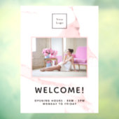 ほんのりピンクの大理石 ビジネス ロゴ 写真 ウェルカム ウィンドウサイン (シート3)