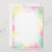 ほんのりピンクの春のお花の女の子の誕生日招待状 招待状 (裏面)