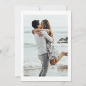 ほんのりピンクの桃色のグレーの花の写真の結婚式 招待状 (裏面)