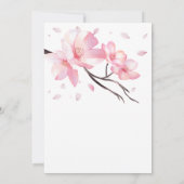 ほんのりピンクの桜の花の誕生日 招待状 (裏面)
