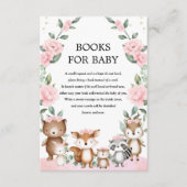 ほんのりピンクの森の動物の絵本 赤ちゃんの女の子 エンクロージャーカード (正面)