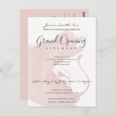 ほんのりピンクの水彩筆致オープニングセレモニー ポストカード (正面/裏面)