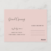 ほんのりピンクの水彩筆致オープニングセレモニー ポストカード (裏面)