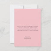 ほんのりピンクの水彩花イラストのウェルカムカード サンキューカード (裏面)