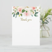 ほんのりピンクの水彩 ベイビーシャワー お礼カード 招待状 (スタンド正面)