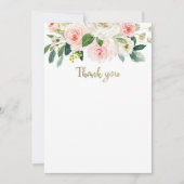 ほんのりピンクの水彩 ベイビーシャワー サンクスカード 招待状 (正面)