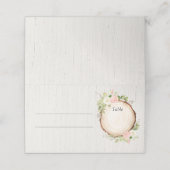 ほんのりピンクの白い花のルスティックな森のエレガント プレイスカード (外部開封)