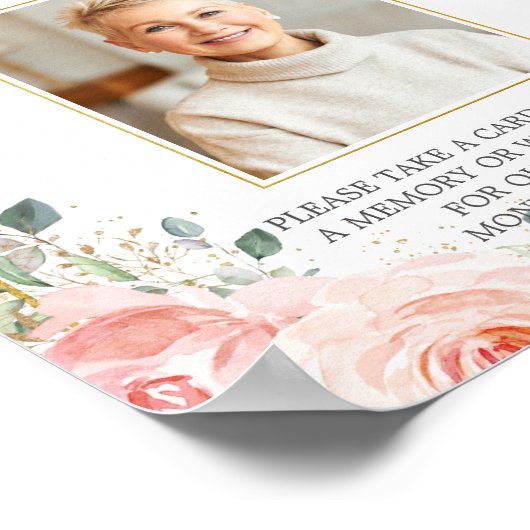 ほんのりピンクの花の写真　追悼　思い出をシェア ポスター (角)