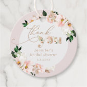 ほんのりピンクの花の野生の花のブライダル感謝 フェイバータグ (正面)