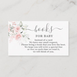 ほんのりピンクの花柄 赤ちゃんの女の子の本カード エンクロージャーカード