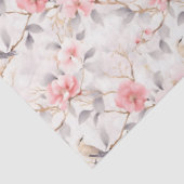 ほんのりピンクの花鳥アジアン 薄葉紙 (詳細)