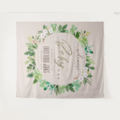 ほんのりピンクの葉 水彩 赤ちゃん歓迎 タペストリー (正面(横))