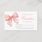 ほんのりピンクの蝶ネクタイ ハニー ハウ メニー キャンディーズ シャワー ゲーム カード (正面)