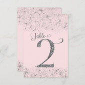 ほんのりピンクシルバーグリッター テーブルナンバー 2番 (正面/裏面)