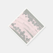 ほんのりピンク シルバー & グレー スパークルドット グラムパーティー スタンダードカクテルナプキン (角)