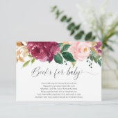 ほんのりピンク バーガンディ 花の水彩絵本 赤ちゃん エンクロージャーカード (スタンド正面)