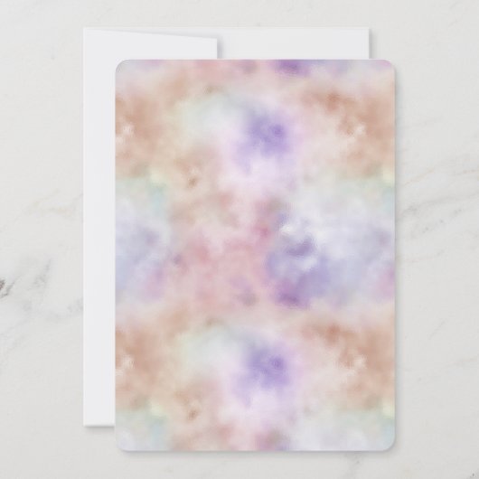 ほんのりピンク パープル タイダイ 招待状 (裏面)