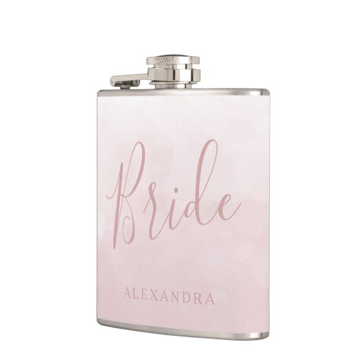 ほんのりピンク ローズ ブライド ウェディング フェイバー 名前 ギフト フラスク (左)