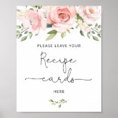 ほんのり花柄のレシピカードをここに残してください ポスター (正面)