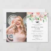 ほんのり花緑オリジナル写真卒業式 招待状 (正面)