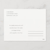 ほんのり青緑の冬のクリスマスリースのホリデーシーズン シーズンポストカード (裏面)