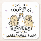 "ほんのカップルのブロンド"コースター スクエアペーパーコースター (正面)