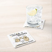 "ほんのカップルのブロンド"名前をカスタムする、コースター スクエアペーパーコースター (インサイチュ)