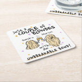 "ほんのカップルのブロンド"名前をカスタムする、コースター スクエアペーパーコースター (アングル)