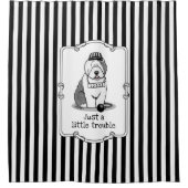 ほんの少しのトラブル古い英語シェプドッググレー1 シャワーカーテン (正面)