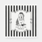 ほんの少しのトラブル古い英語シェプドッググレー1 スタンダードランチョンナプキン (正面)