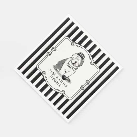 ほんの少しのトラブル古い英語シェプドッググレー1 スタンダードランチョンナプキン (角)