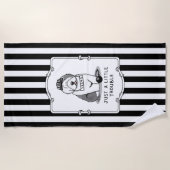 ほんの少しのトラブル古い英語シェプドッググレー1 ビーチタオル (正面)