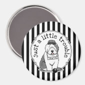 ほんの少しのトラブル古い英語シェプドッググレー1 マグネット (正面/裏面)