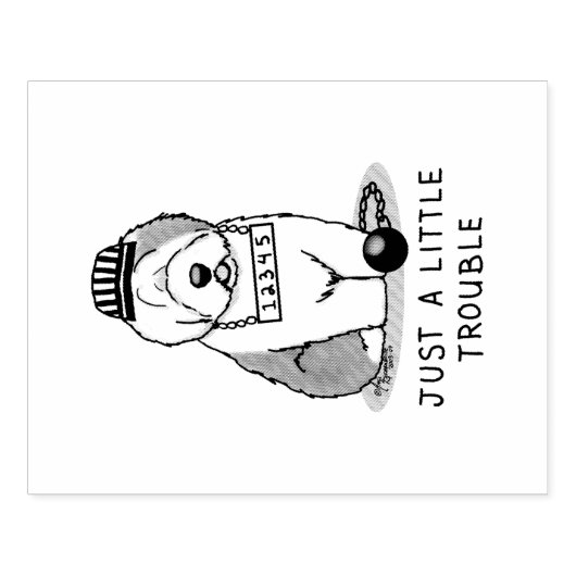 ほんの少しのトラブル古い英語シェプドッググレー1 ラバースタンプ (インプリント)