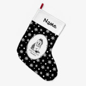 ほんの少しのトラブル古い英語シェプドッググレー1 ラージクリスマスストッキング (正面 (吊り時))