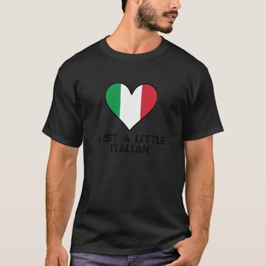 ほんの少しイタリアンの国旗のハートおもしろいイタリアT Shi Tシャツ (正面)
