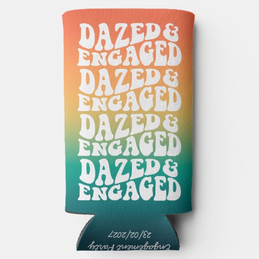 ぼうき婚約したタイポグラフィレトロ勾配 スリム缶クーラー (裏面)