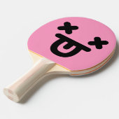 ぼうぜんとした舌アウト顔ライトピンク卓球ラケット 卓球ラケット (正面アングル)