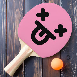 ぼうぜんとした舌アウト顔ライトピンク卓球ラケット 卓球ラケット