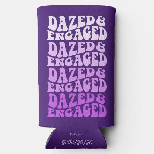 ぼうぜんと紫婚約したグラデーションレトロタイポグラフィ スリム缶クーラー (裏面)