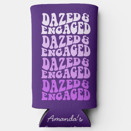 ぼうぜんと紫婚約したグラデーションレトロタイポグラフィ スリム缶クーラー (正面)