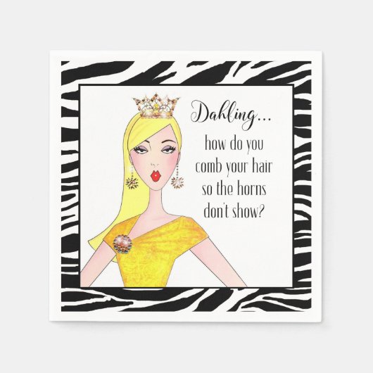 「ぼうや、角をどうやって隠すんだ？」 スタンダードカクテルナプキン (正面)